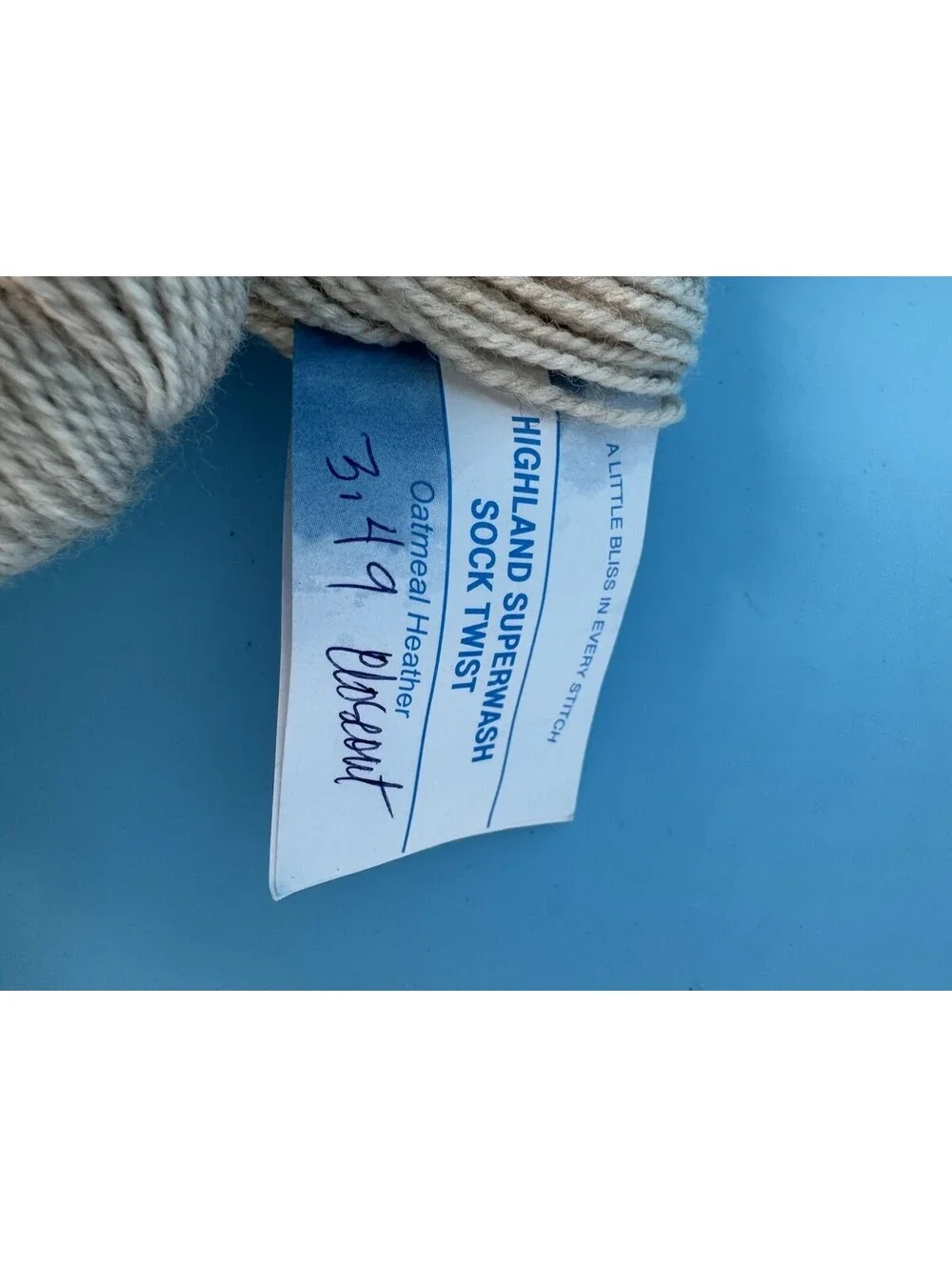 2 Cloudborn Highland Superwash Sock Twist Yarn Oatmeal Heather Dye Lot 24-E